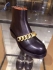 GIVENCHY LAURA LEATHER SILVER AND GOLD CHAIN ANKLE BOOTS